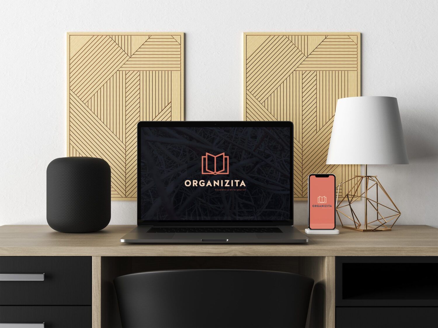 Modern Macbook Pro and iPhone X on Desk Mockup by Anthony Boyd G Atencion Telefonica
